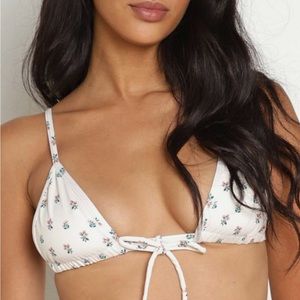 Fruity Floral Triangle Tie Bikini Top